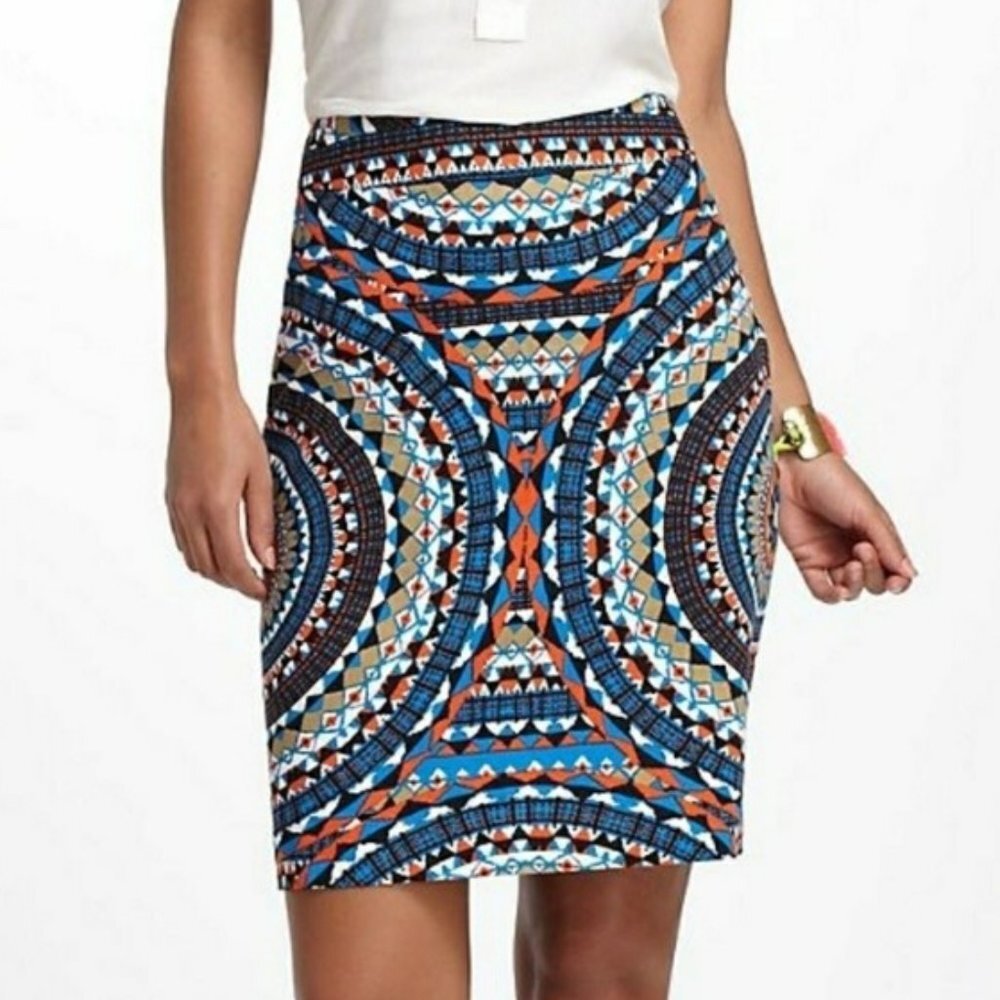 Anthropologie Tabitha Olmeda Colorful Mosaic Print Skirt - 0